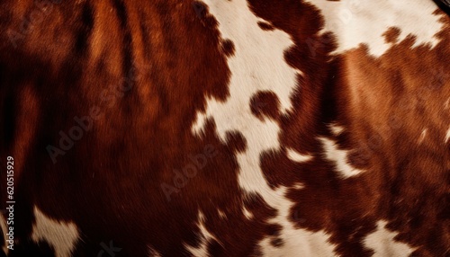 Brown and white cowhide texture, Generative AI