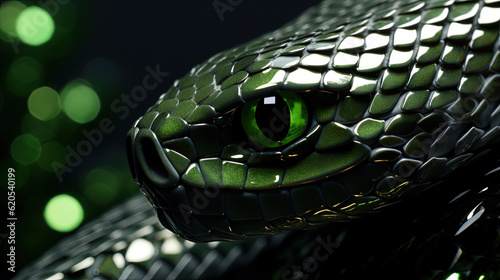 3d illustration snake covered in diamonds