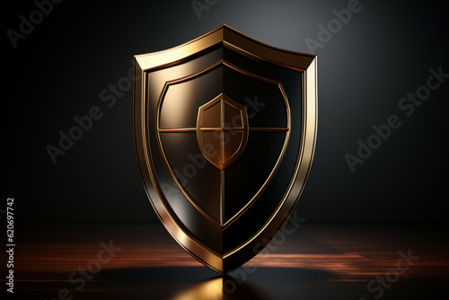 Shield protect icon silhouette symbolizes security, health insurance, foster care Generative AI