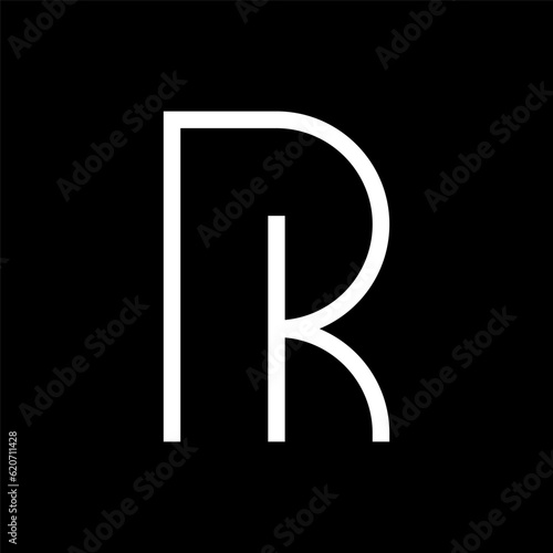 Letter RK or PK creative minimal monogram logo design