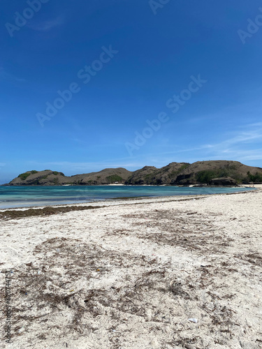 Beautiful seascape with white sands and turquoise water in Lombok
