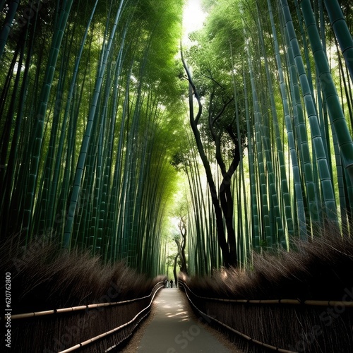 Tall Bamboo forest landscape