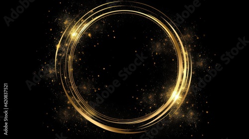 gold halo black shinning background