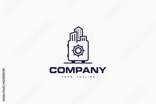 Creative logo design depicting a vault city- Logo Design Template 