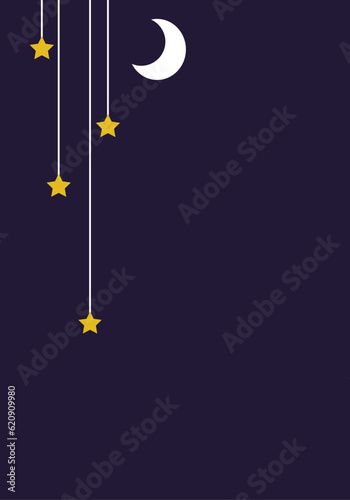 Galaxy Pattern, Sky night of blue black Backgrounds, Blue seamless Galaxy, Moon white and Star yellow Wallpaper Love Cards Vector Stock Vector Illustration. 