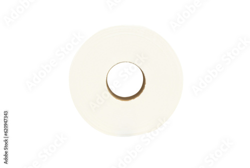 Toilet paper large or tissue roll sanitary and household, Close up detail clean toilet paper roll. Tissue is lightweight paper or light crepe paper.Isolated on cut out PNG.