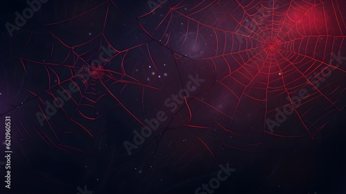 Spider web blue and red background generated with ai