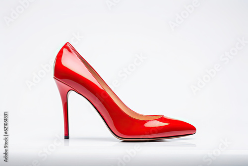 red high heel shoe isolated on white background
