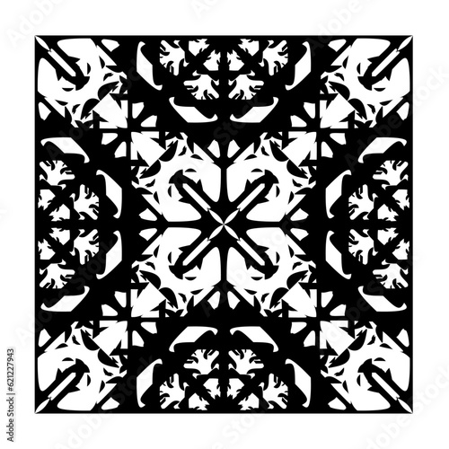 Javanese batik seamless pattern in new unique creative style, with black and white colorway. Indonesian traditional batik motifs from fresh modern imagination.