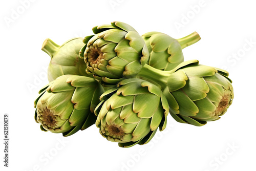 Steamed artichokes. isolated object, transparent background