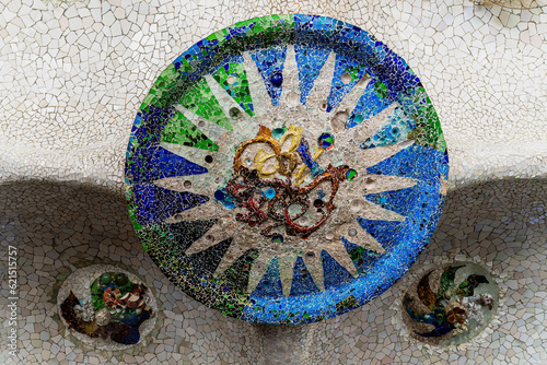 Details park Guell in the city of Barcelona, Catalonia, Spain.