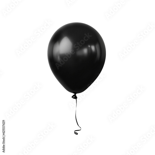Black baloon isolated on transparent background