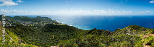 Panoramic view of Koko crater and the Pacific ocean
