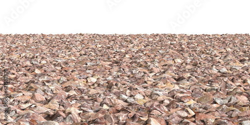 3d illustration of gravel isolated on transparent, human eye view
