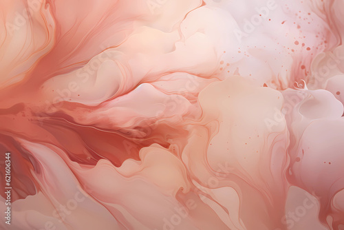 Abstract background of pink-coffee marble, abstract design of liquid marble. Fluid art.