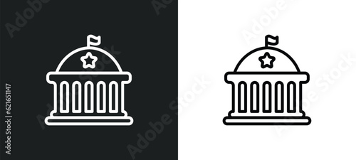 federal agency outline icon in white and black colors. federal agency flat vector icon from army and war collection for web, mobile apps and ui.