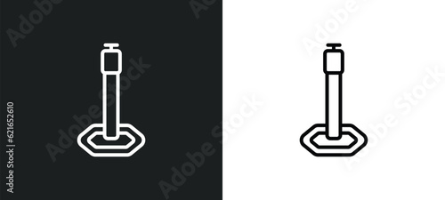 bollard outline icon in white and black colors. bollard flat vector icon from alert collection for web, mobile apps and ui.