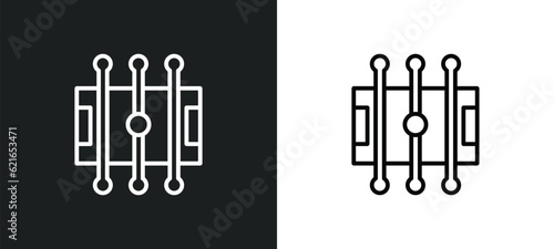 foosball outline icon in white and black colors. foosball flat vector icon from outdoor activities collection for web, mobile apps and ui.