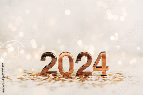 2024 text background. New year and business concept strategy.