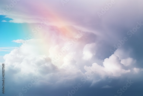 Rainbow sky clouds nature. Generate Ai