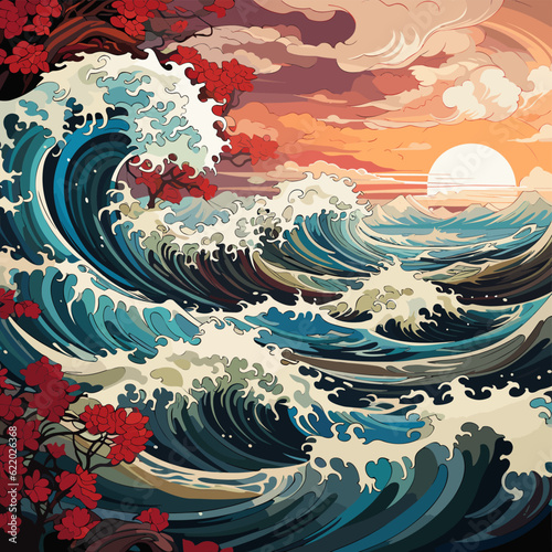 kanagawa japan waves pattern