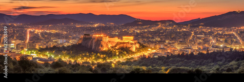 Athens panoramic view Greece - Generative AI