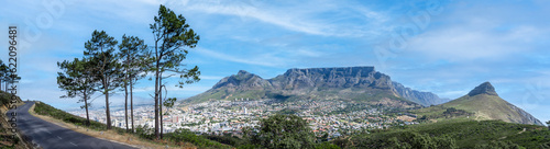 Majestic Table Mountain: Breathtaking Panoramic View of Cape Town, South Africa - Iconic Landmark, Natural Wonder, Scenic Beauty - super wide angle