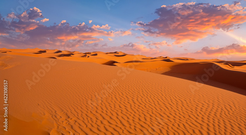 majestic dry desert with a beautiful sunset in high resolution