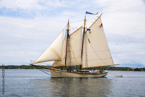 a schooner under sail