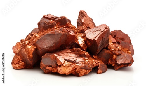 copper ore on white background, copper rock