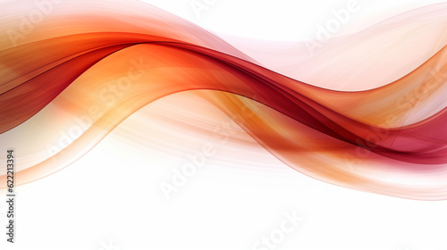 Abstract bright background with smooth fractal waves in orange and red tones on white