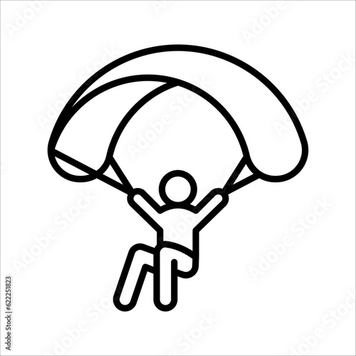 parachute icon. high quality line parachute icon, vector illustration on white background