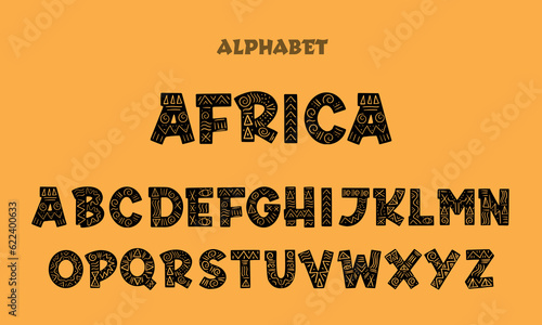African style font design. vector illustration