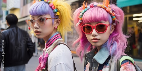 Playful Kawaii Fashion in Tokyo Streets, generative ai