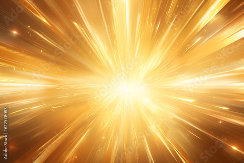 Golden light explosion background. Generative AI