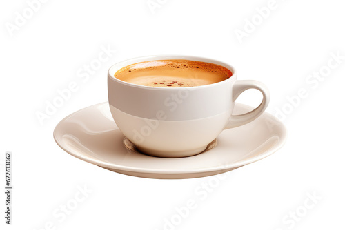 white cup of cappuccino isolated on transparent background