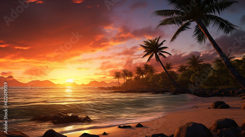 Hawaiian beach sunset