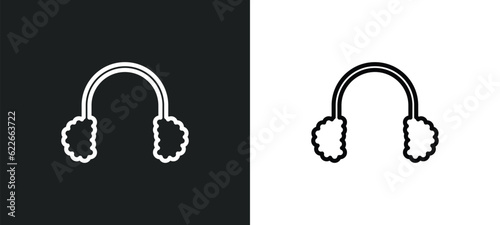 earmuffs outline icon in white and black colors. earmuffs flat vector icon from winter collection for web, mobile apps and ui.
