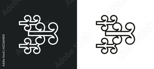 gust outline icon in white and black colors. gust flat vector icon from weather collection for web, mobile apps and ui.
