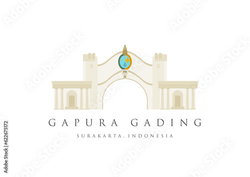 gapura gading solo. surakarta landmark. the landmark Icon of solo City, surakarta, indonesia.