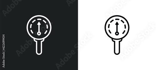 barometer outline icon in white and black colors. barometer flat vector icon from nautical collection for web, mobile apps and ui.