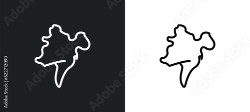 assam outline icon in white and black colors. assam flat vector icon from india collection for web, mobile apps and ui.