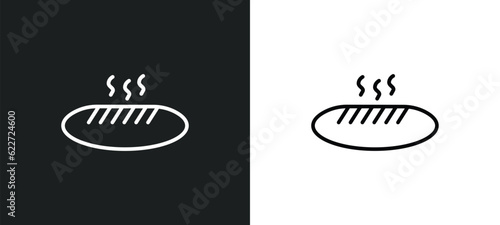 baguette outline icon in white and black colors. baguette flat vector icon from food collection for web, mobile apps and ui.