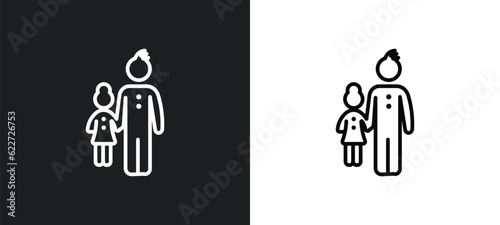 niece outline icon in white and black colors. niece flat vector icon from family relations collection for web, mobile apps and ui.