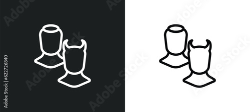 antagonist outline icon in white and black colors. antagonist flat vector icon from fairy tale collection for web, mobile apps and ui.