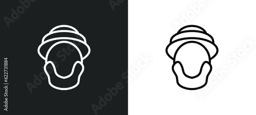 robinson crusoe outline icon in white and black colors. robinson crusoe flat vector icon from literature collection for web, mobile apps and ui.
