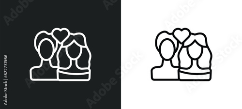 romeo and juliet outline icon in white and black colors. romeo and juliet flat vector icon from literature collection for web, mobile apps ui.