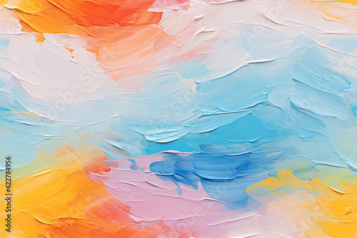 Abstract Multicolored Painting with Rough Brushstrokes, AI generated