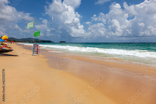 Karon beach in Phuket. Great view of the ocean and clouds
