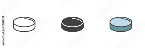 Hockey puck different style icon set